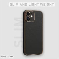 Луксозен твърд гръб Hybrid с кожа за Apple iPhone 12 6.1 черен